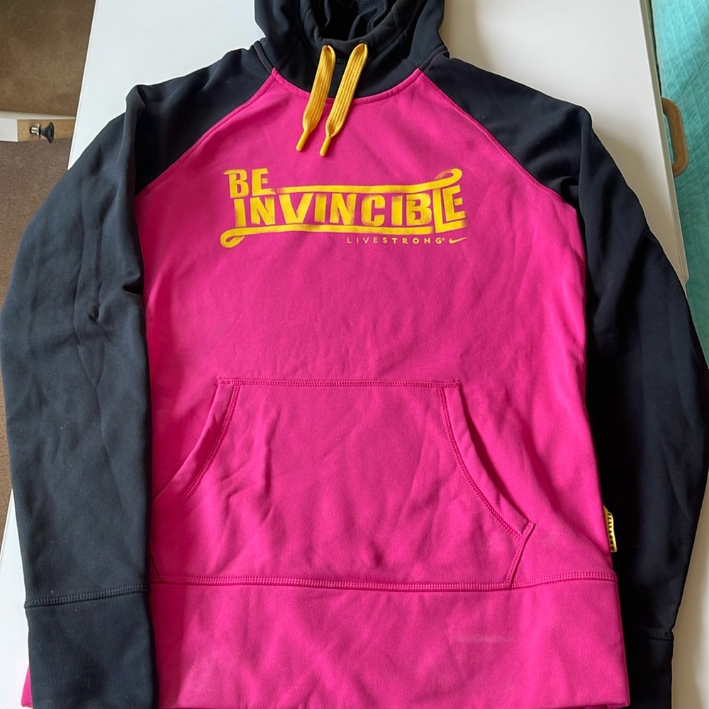 Nike Livestrong Be Invincible pink and black hoodie Size medium